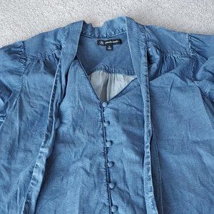 INC blue short sleeved top